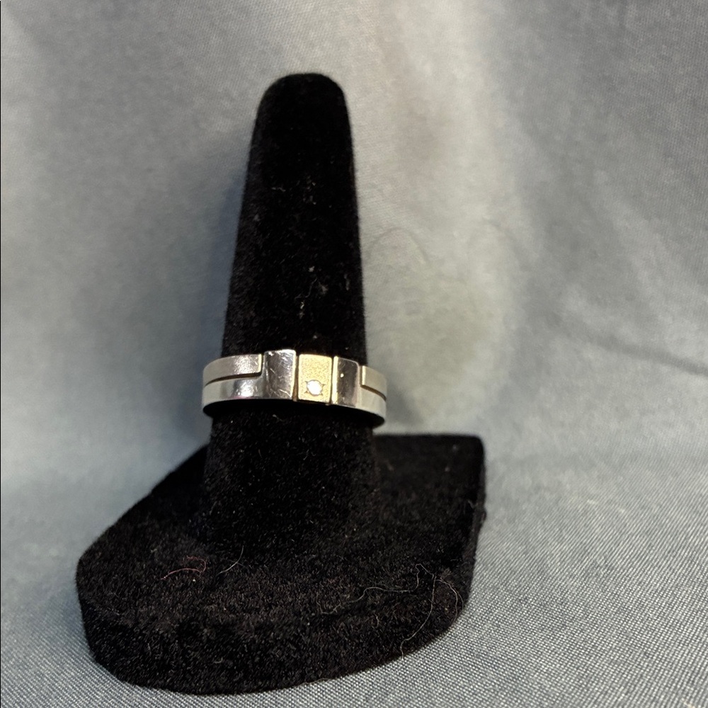 Silver and diamond puzzle Ring